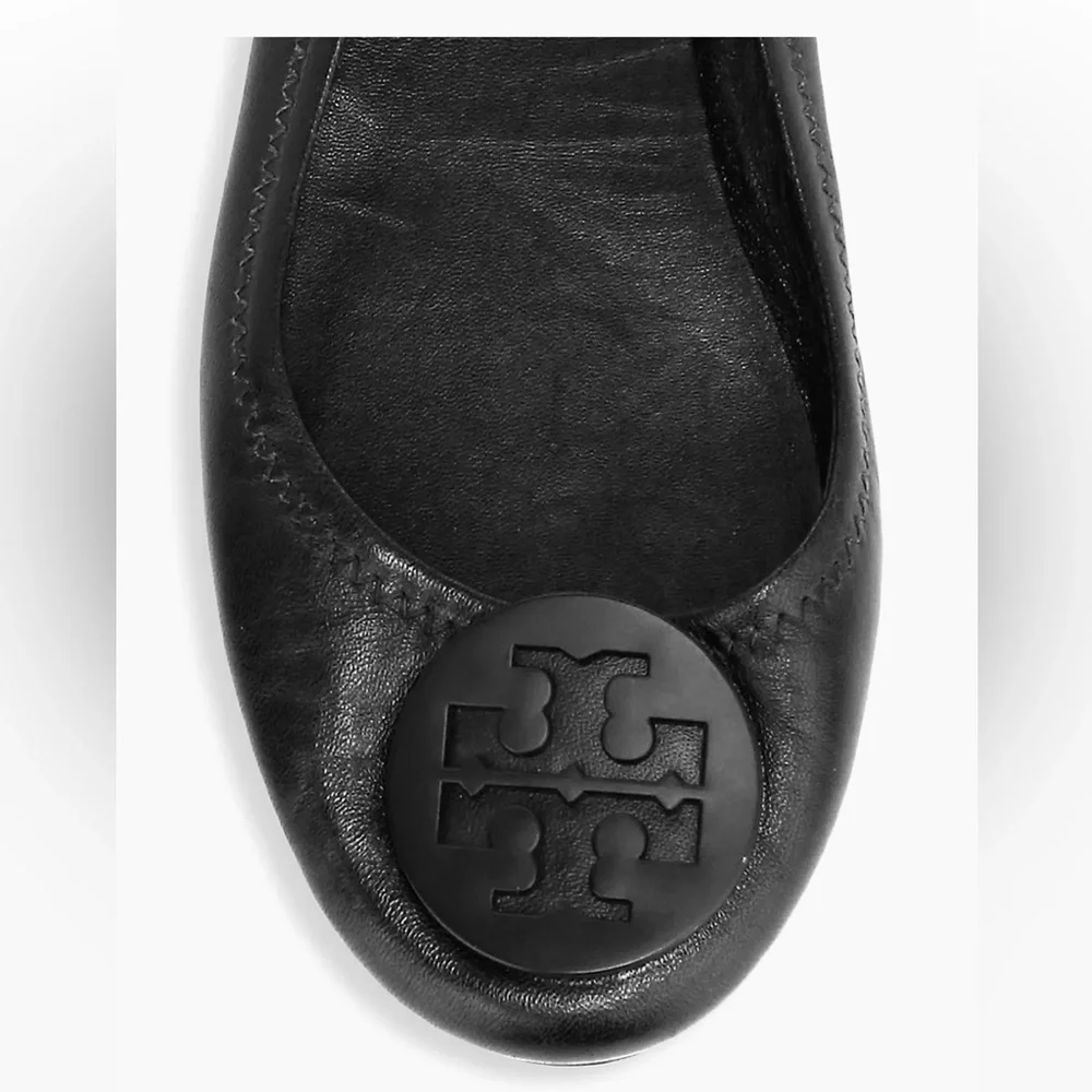 Tory Burch black leather Claire Ballet Flat